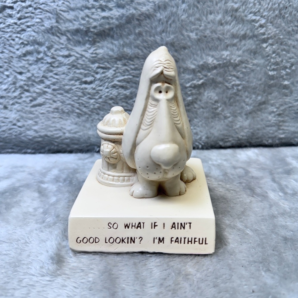 Sillisculpt‎ PaulanVintage Basset Hound 1964 Figurine I'm Faithful Funny Love